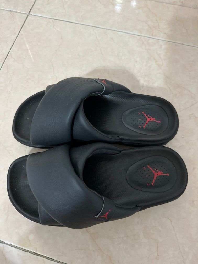 All black jordan slides sale