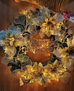 Artificial Christmas wreath pendats Holiday Front door reusable decoration  artwork  shopwindow