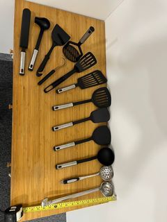 Assorted ladles, turners, butter curler, etc