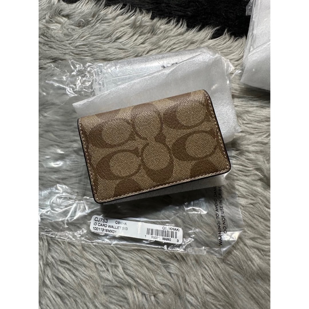 Authentic Coach ID Wallet in Signature Canvas Small Men Card Holder in