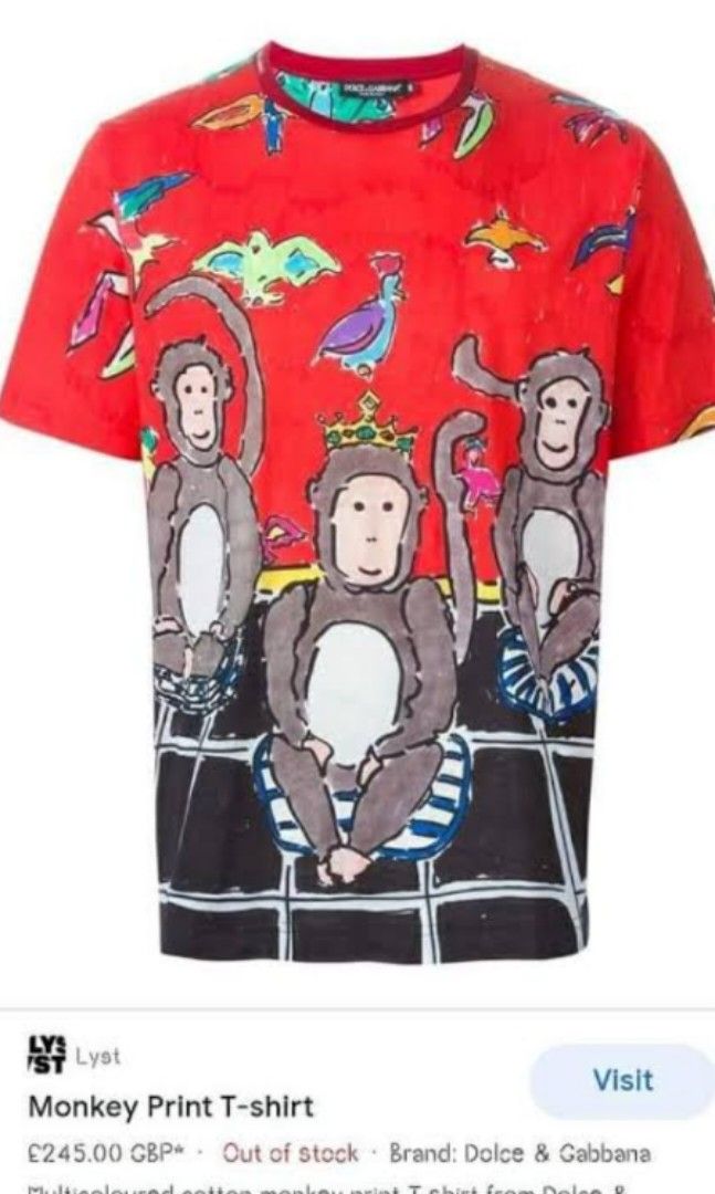 Dolce and gabbana monkey t shirt best sale
