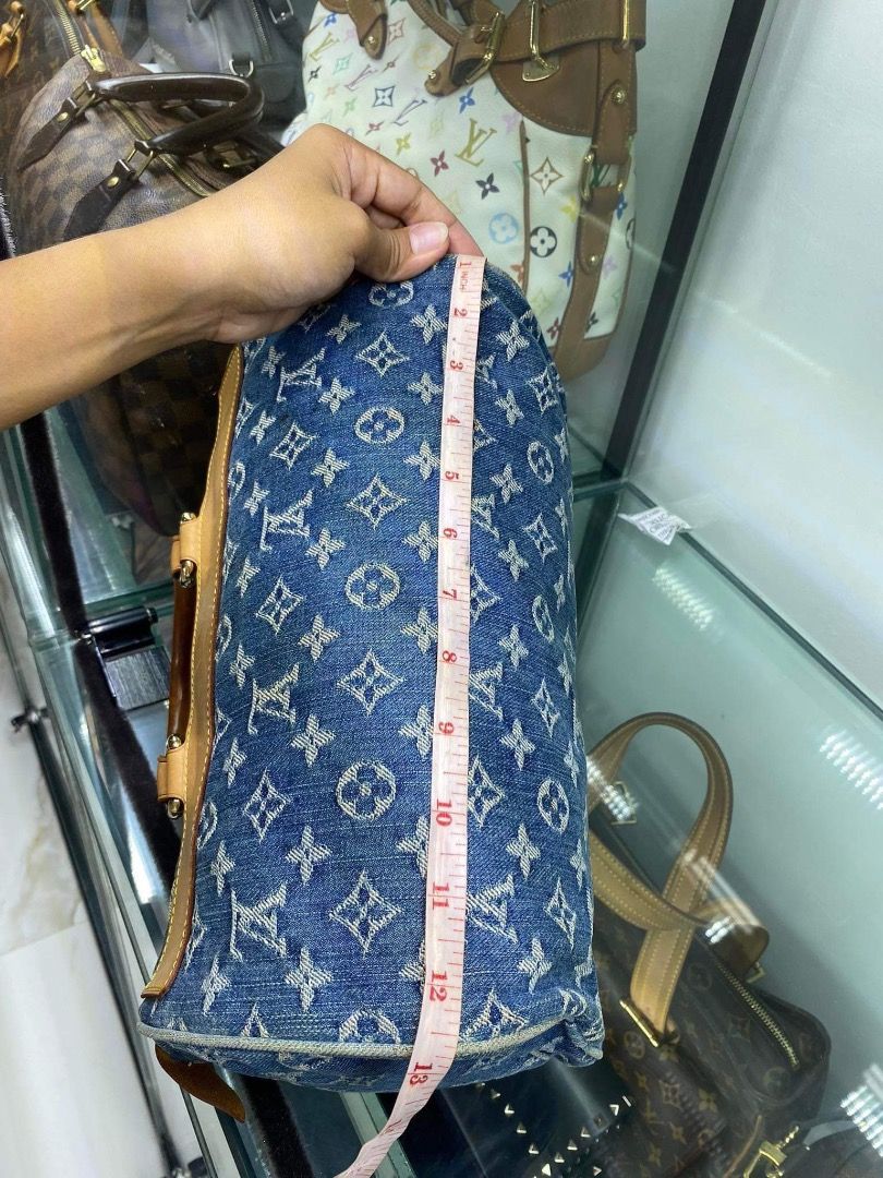 Auth Louis Vuitton Monogram Denim NEO SPEEDY 30 HAND BAG