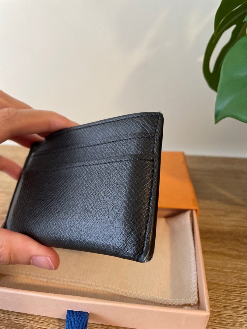 Louis Vuitton Black Taiga Leather Card Holder Wallet Case 830lvs47 –  Bagriculture