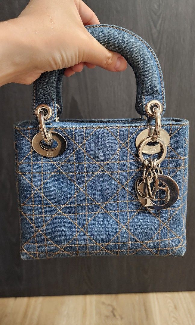 Authentic Vintage mini Denim Lady Dior Bag