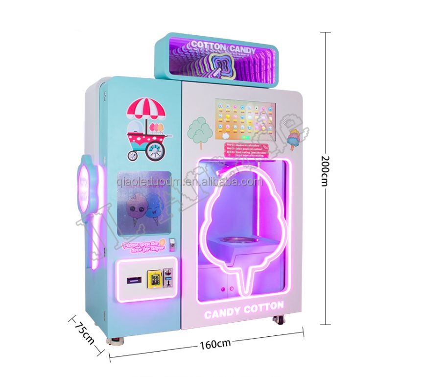 Automatic Electric Small Cotton Candy Vending Machine For Food And ...