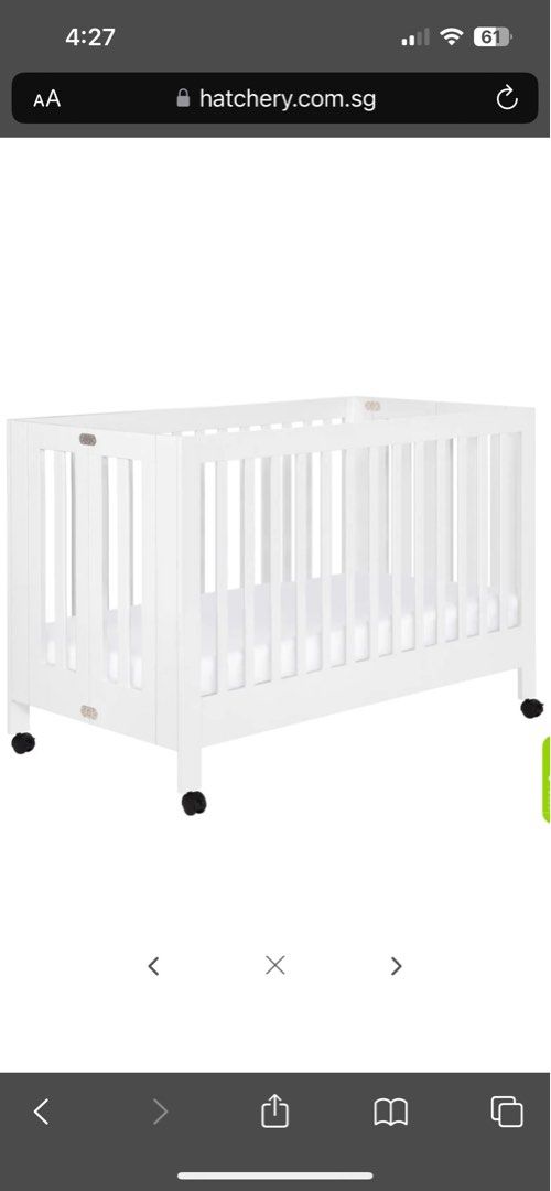 Babyletto Crib full size and foldable with bed conversion, Babies