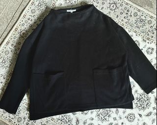 Basic knitwear black hitam