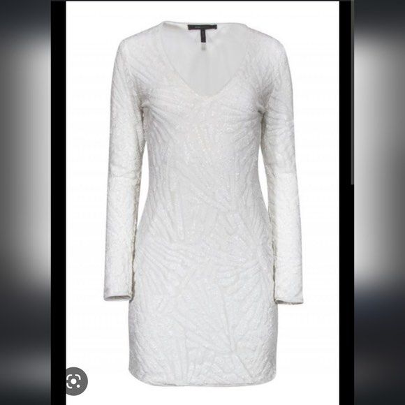 Bcbg white sales sequin dress