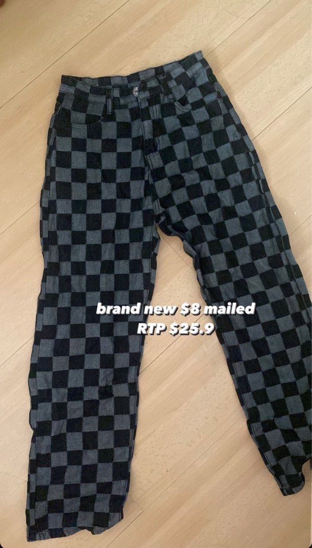 Checkered top black jeans