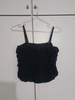Black Spaghetti Crop Top