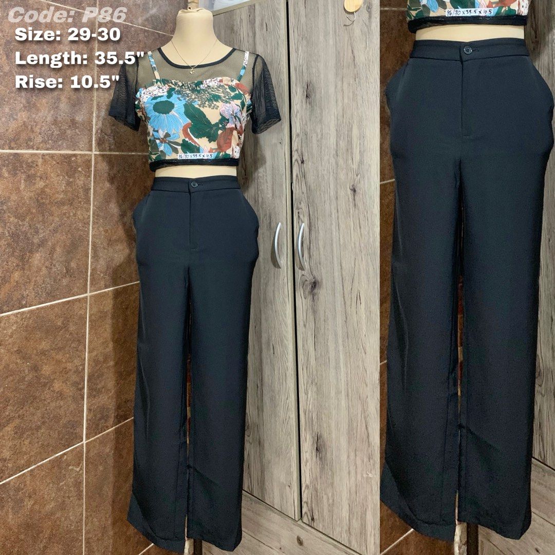 Black Trousers, Women's Fashion, Bottoms, Other Bottoms on Carousell