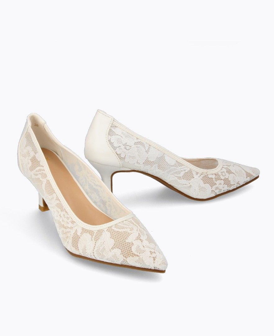 Bloom with Grace White Lace Heels