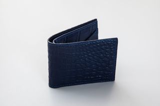 Blue Genuine Crocodile Long Wallet