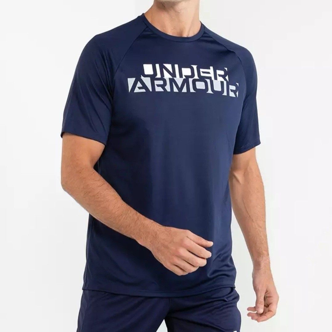 Men's UA Velocity 2.0 Wordmark Short Sleeve, Men's Fashion, Tops & Sets,  Tshirts & Polo Shirts on Carousell