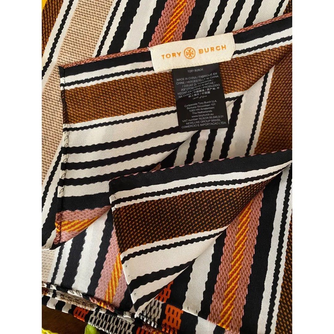 Brand New Tory burch 100 silk webbing silk square scarf