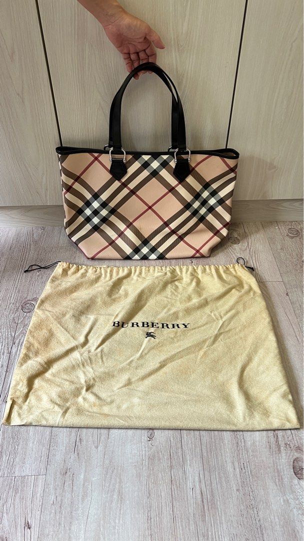 Burberry Black Nova Check Regent Tote Bag Large Luxury Bags Wallets on Carousell