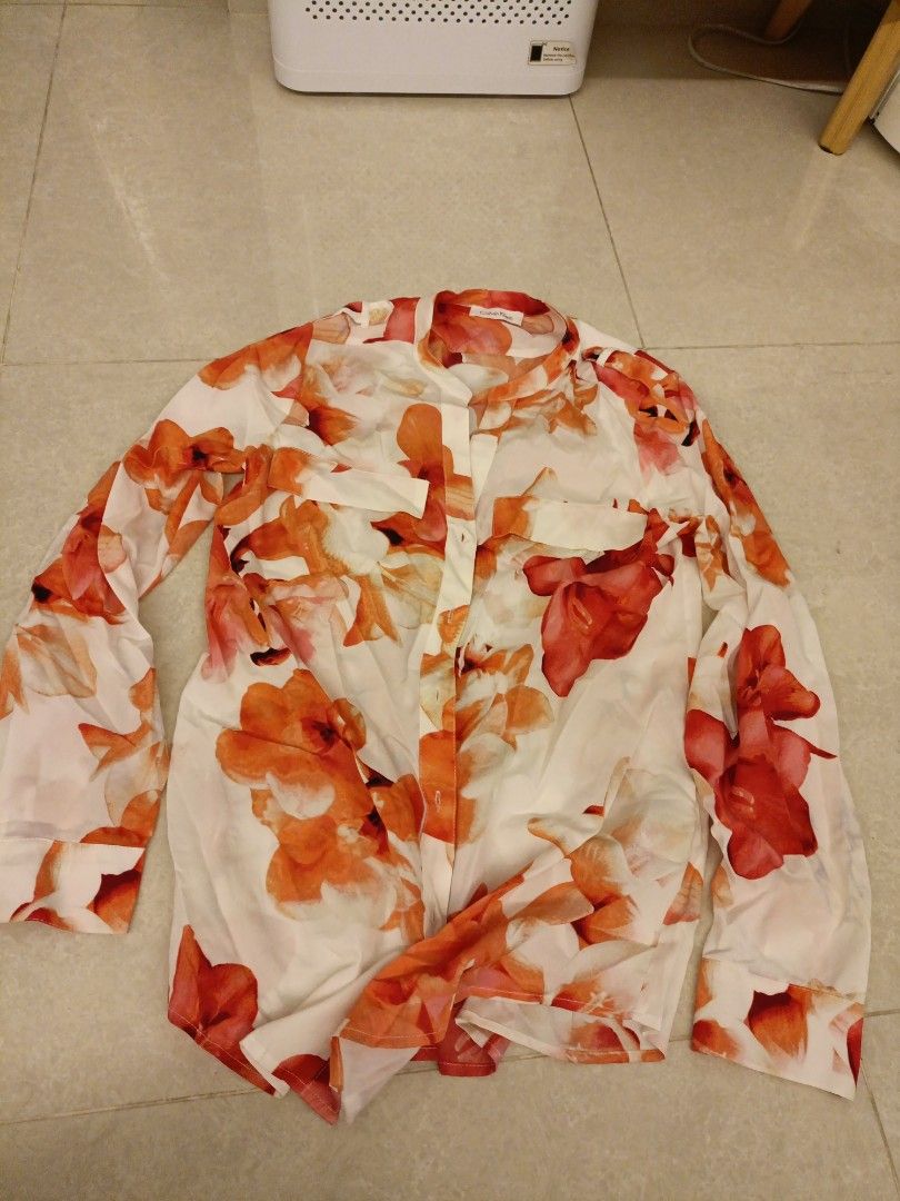 Calvin klein floral blouse top