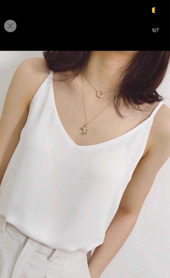 White chiffon cami top on sale