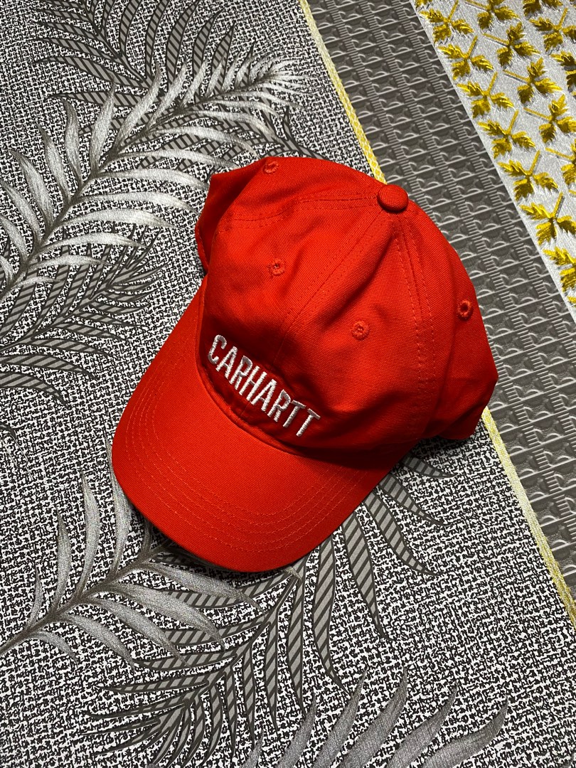 Carhartt Script Cap Red, Men's Fashion, Watches & Accessories, Caps