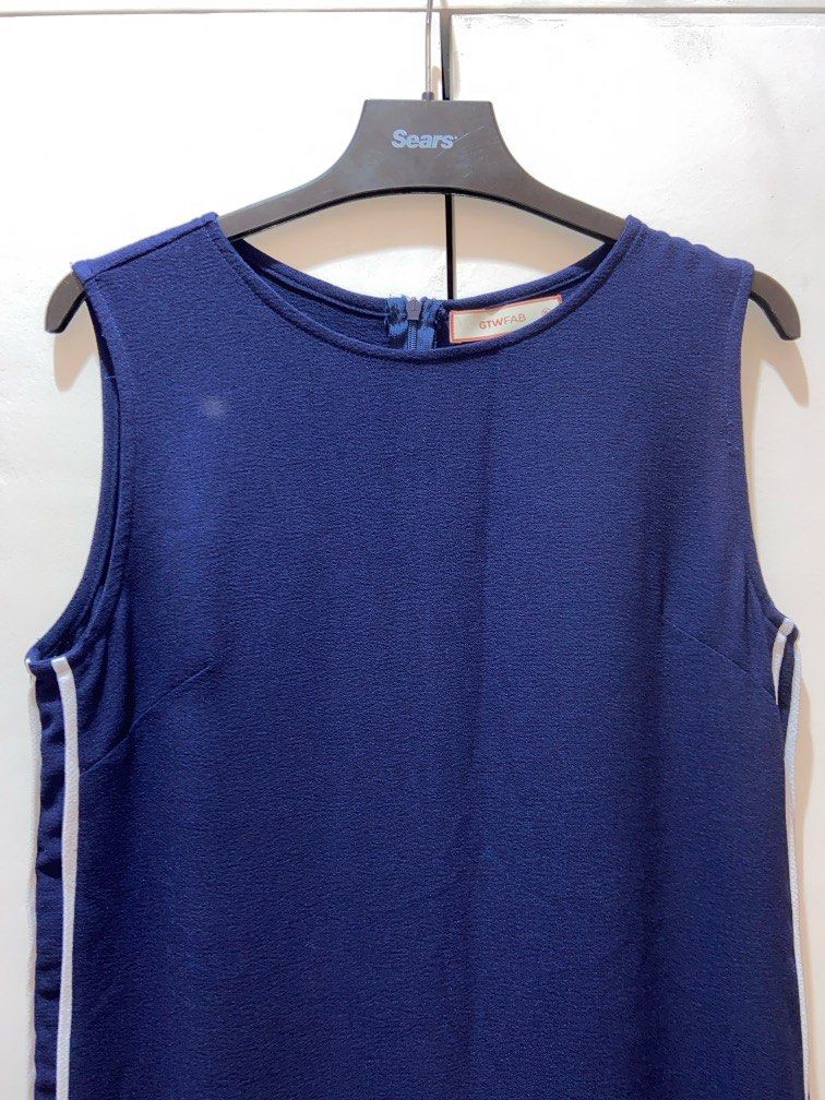 Sears navy hotsell blue dress