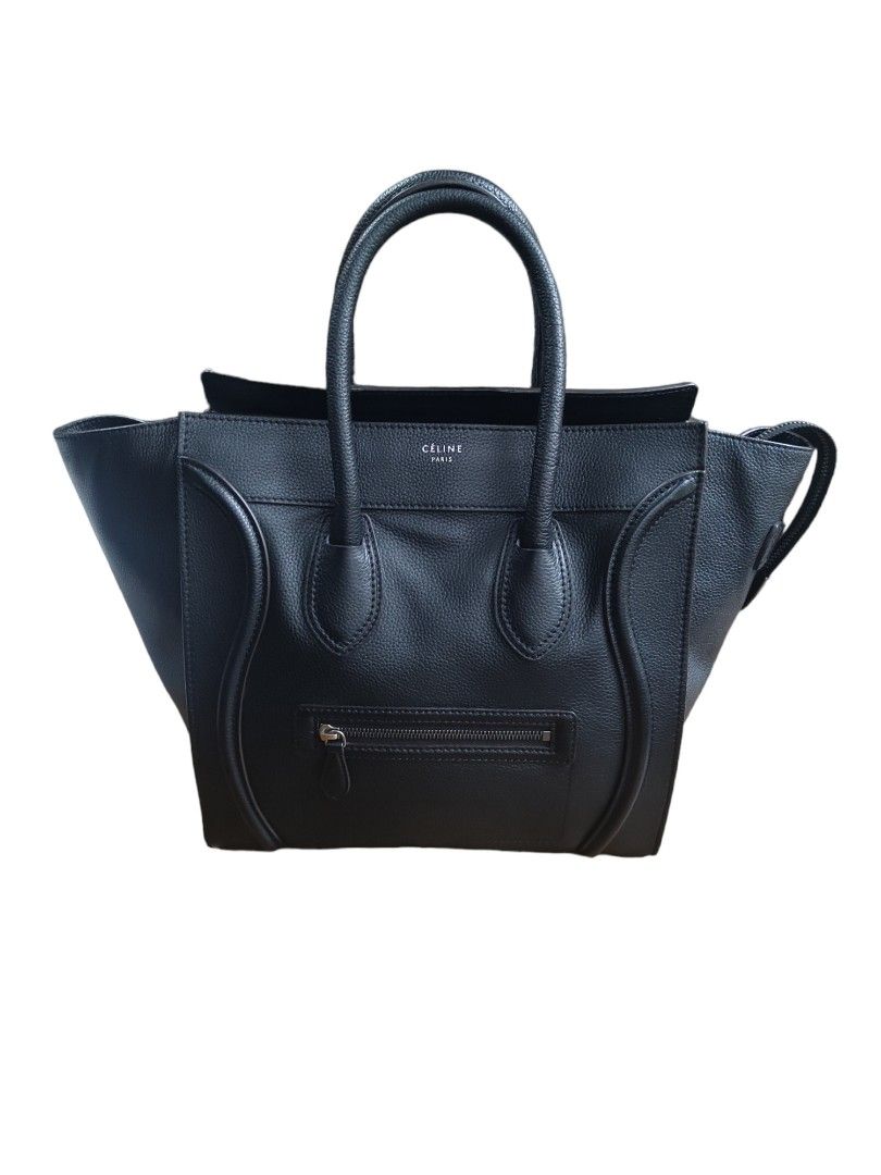 Pre-loved Celine Mini Luggage Tote Back (Black) (Category: Luxury Bags & Wallets) located in Mandaluyong City. Submitted by declutter_dolly (Listing ID 1256437228, Image 1). Description: MINT CONDITION! Preloved bag from Japan Authentic (No fakes in Japan) Bought it from TreFact in Chiba City iPhone XS Max in photo size comparison Dimensions: 30 cm x 30 cm x 17 cm Color: Black Style: Mini Luggage (discontinued) LFS: I'm half Japanese, I bought it