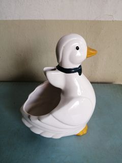Ceramic Duck Holder can be used for plants