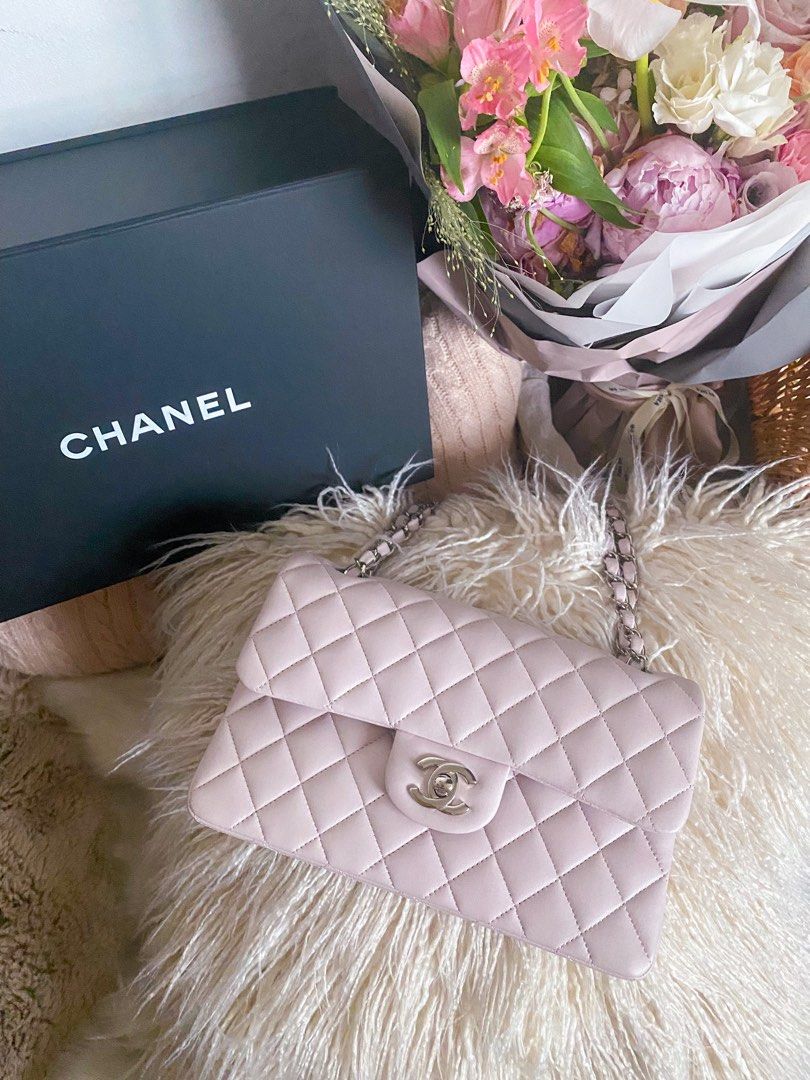 Chanel 21B Light Lilac-Pink Small Classic Flap CF, Luxury, Bags