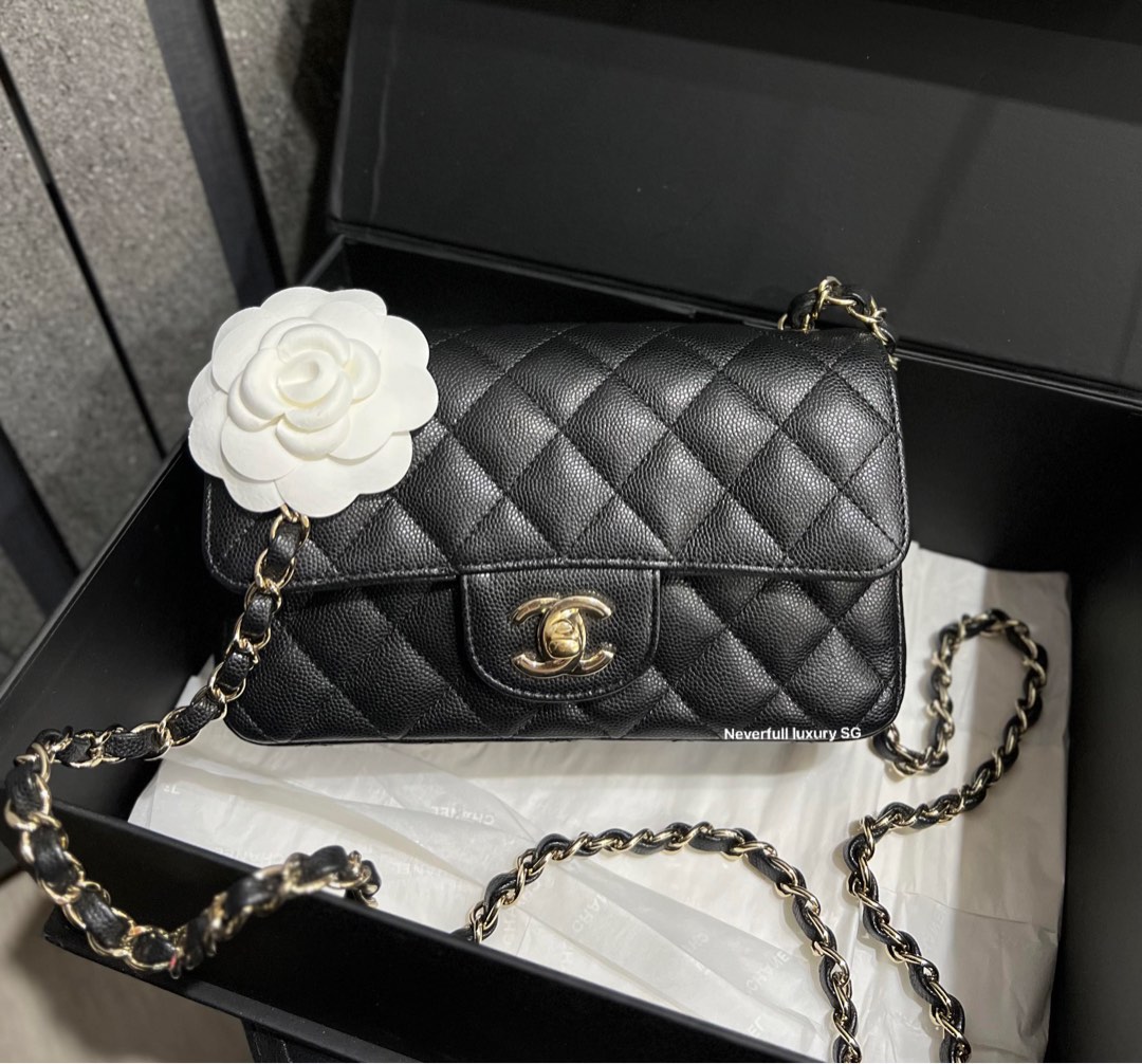 Chanel Classic Flap Mini Rectangular 17C Edge Stitching Black Caviar in  GHW, Luxury, Bags & Wallets on Carousell