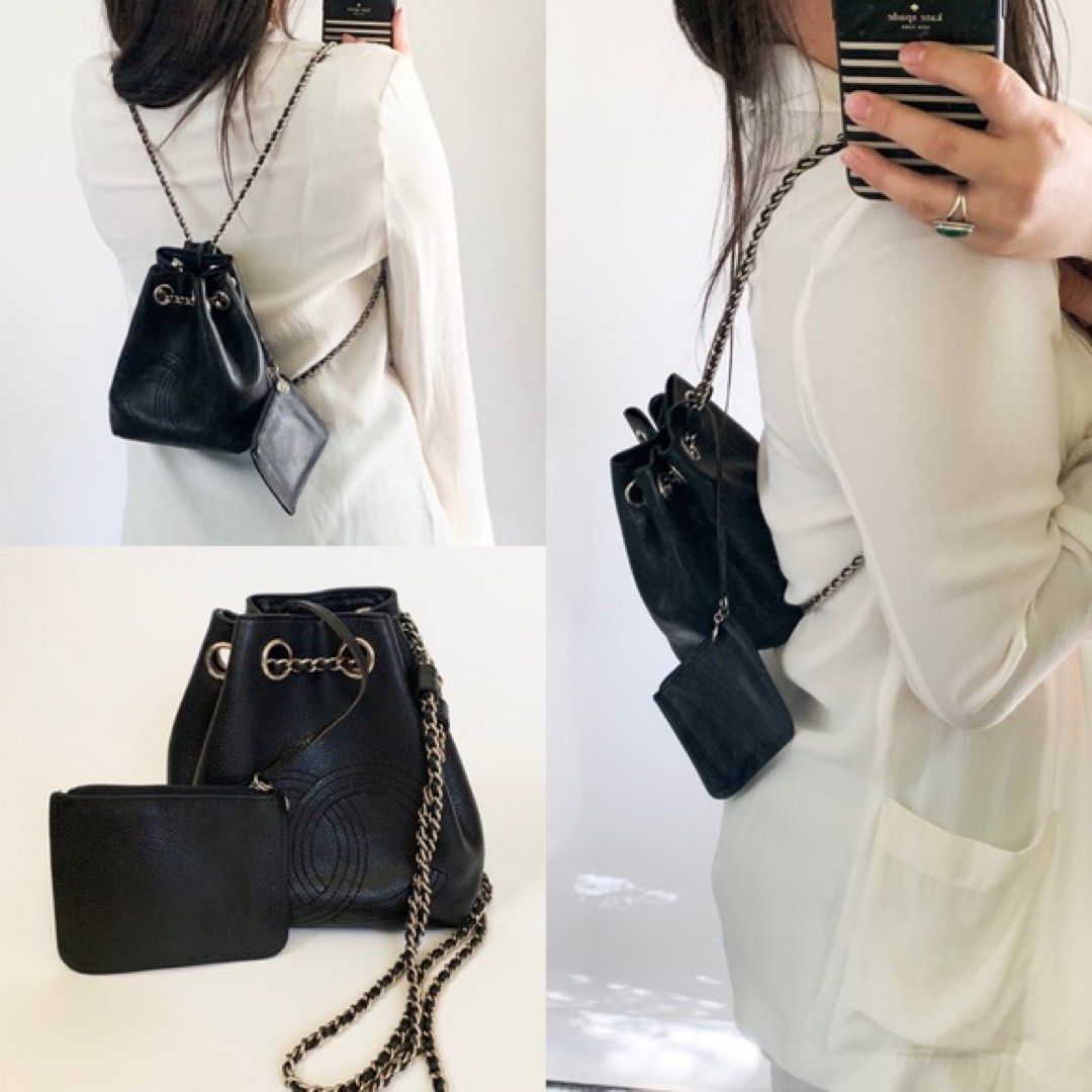Chanel mini drawstring bag on sale