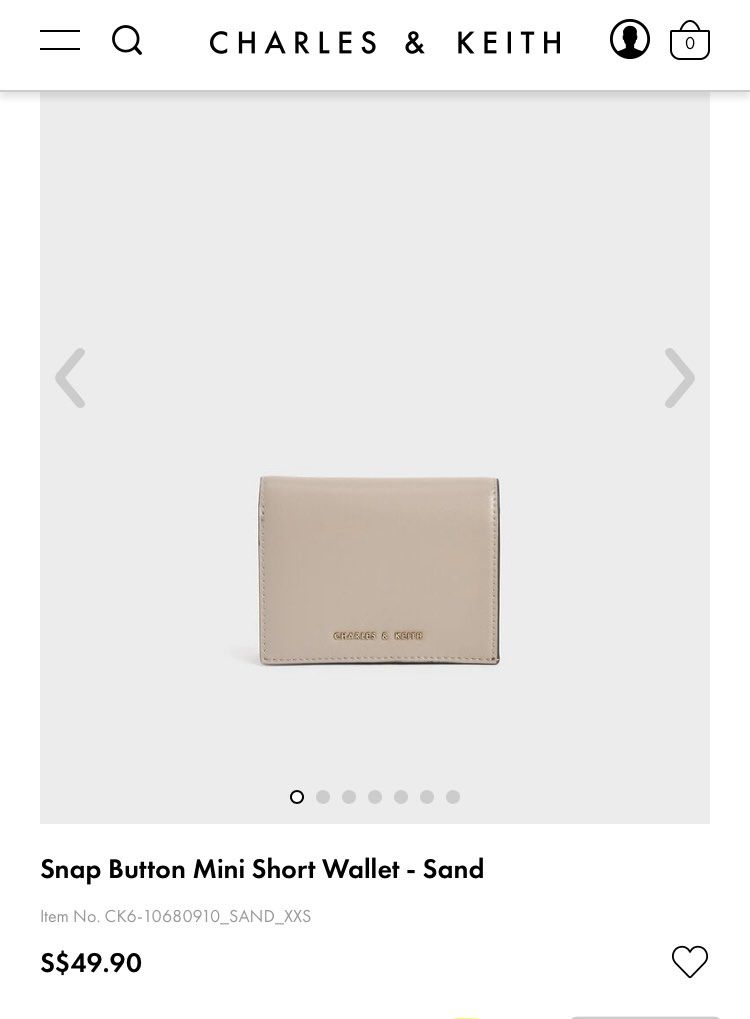Snap Button Mini Short Wallet - Sand