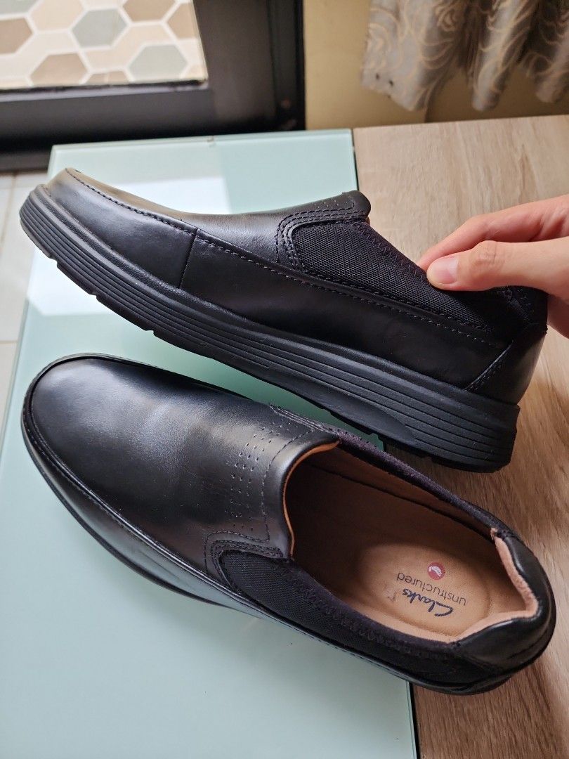Clarks Sepatu Un Abode Go Black Leather