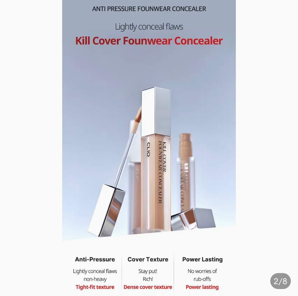 Clio Kill Cover Founwear Concealer, Beauty & Personal Care, Face, Makeup on Carousell