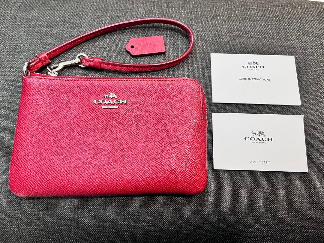 Red cheap coach wristlet