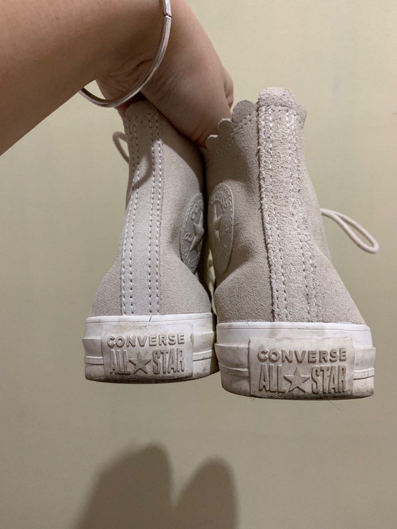 Converse all star hi leather ash grey rose gold discount