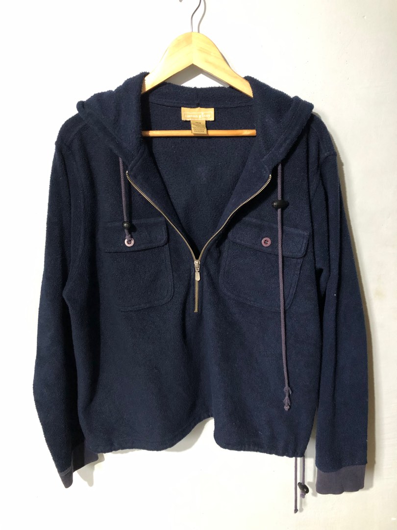 Cotton Ginny half zip fleece hoodie, Women's Fashion, Coats, Jackets