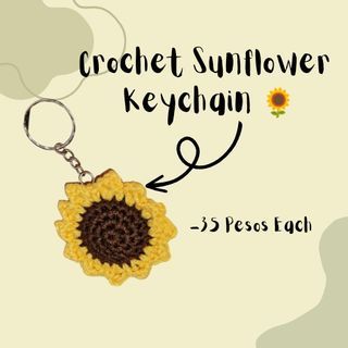 Crochet sunflower Keychain