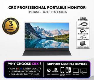 CRX Portable IPS Monitor For Gaming / Office / Student