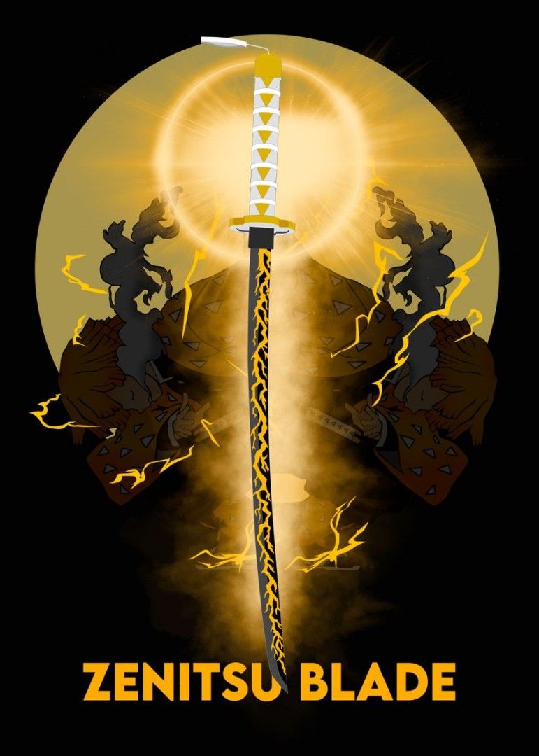 Demon slayer Zenitsu miniature sword, Hobbies & Toys, Toys & Games on