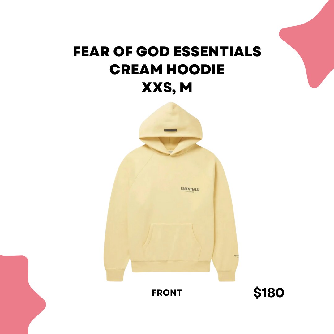 FEAR OF GOD ESSENTIALS CREAM HOODIE Men s Fashion Coats Jackets and Outerwear on Carousell