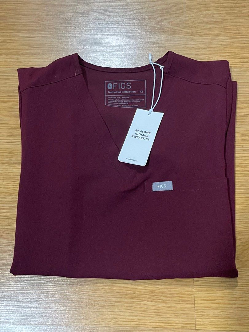 Figs Scrubs in Burgundy, Women's Fashion, Activewear on Carousell