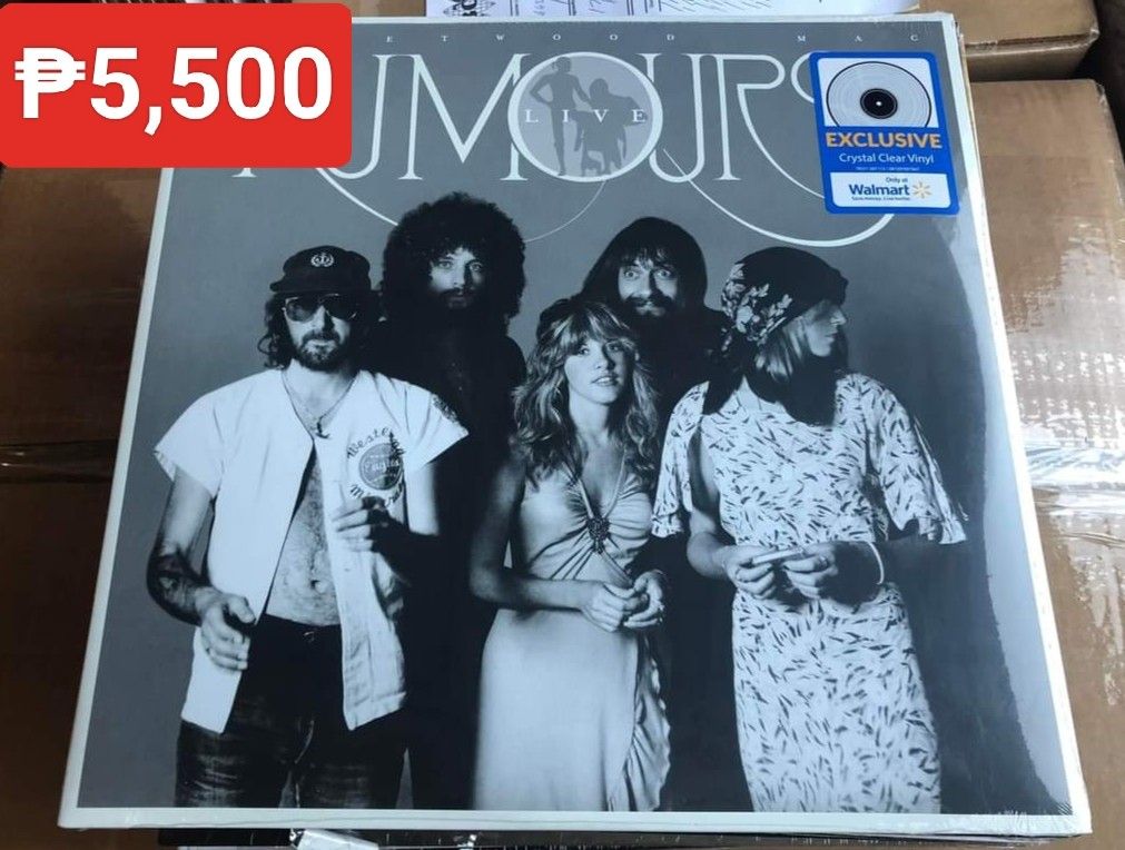 Fleetwood Mac vinyl album (Category: Vinyls) located in Manila. Submitted by jhenaloymerchandise (Listing ID 1256369706, Image 1). Description: Fleetwood Mac Rumours (Walter mart exclusive) = ₱3,750 Fleetwood Mac Rumours Live (Walter mart exclusive) 2LP = ₱5,550 Mr. Wonderful = ₱3,500 All Brand New sealed made in Germany.