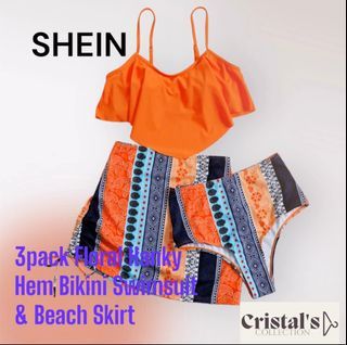 Floral Hanky Hem Bikini Swimsuit & Beach Skirt