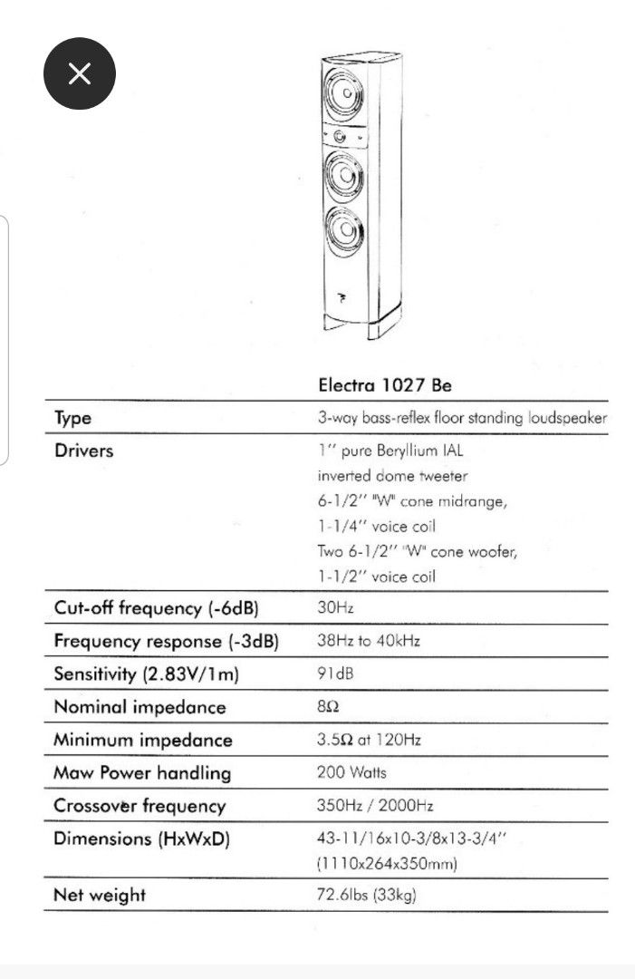 Focal Electra 1027be floor standing speakers, Audio, Other Audio