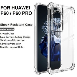For Huawei P60 P60 Pro Ultra Thin Clear TPU Shockproof Back Cover With Built In Back Camera Lens Protection