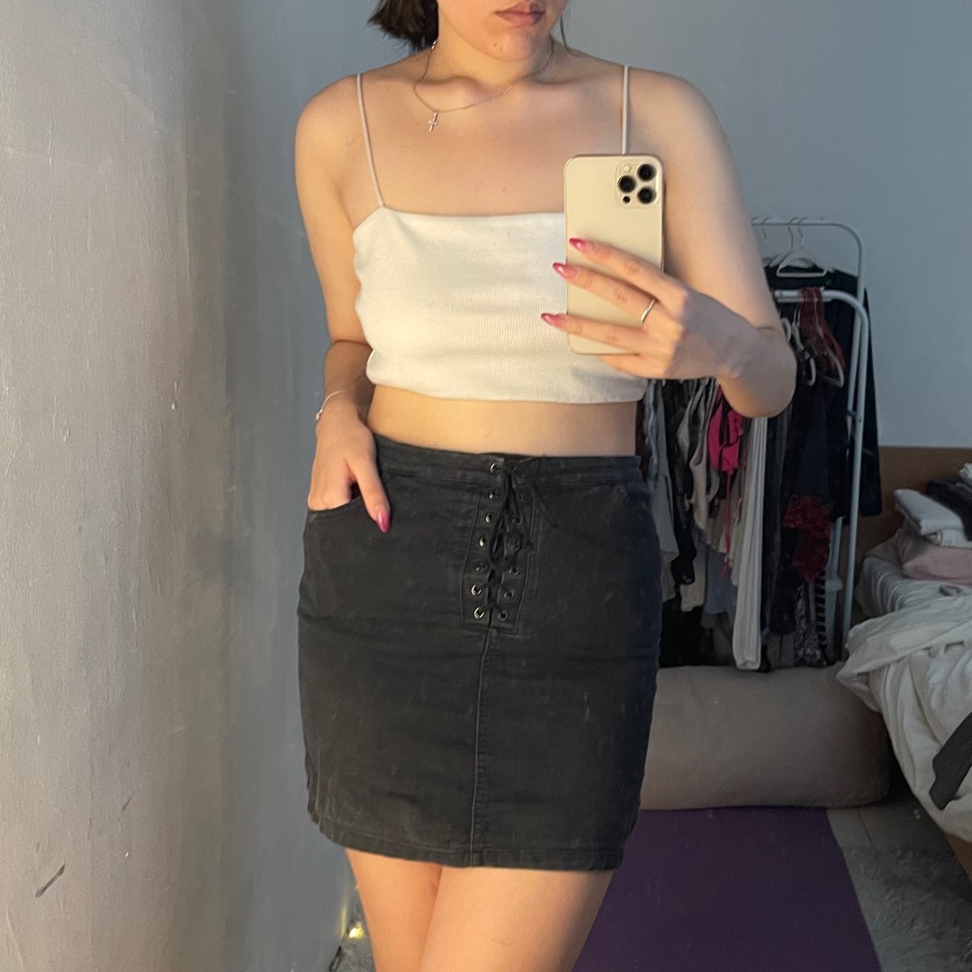 Forever 21 Denim Lace Up Skirt Women s Fashion Bottoms Skirts