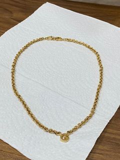 正品 早期 Givenchy  紀梵希 首飾 項鍊 飾品 金項鍊 金色 鍊子 金鍊子 英文 字母 G 低調 奢華 極簡 男生 女生 皆可配戴 中性 珠寶 Vintage Givenchy jewelry gold tone necklace letter G gold chain jewelry