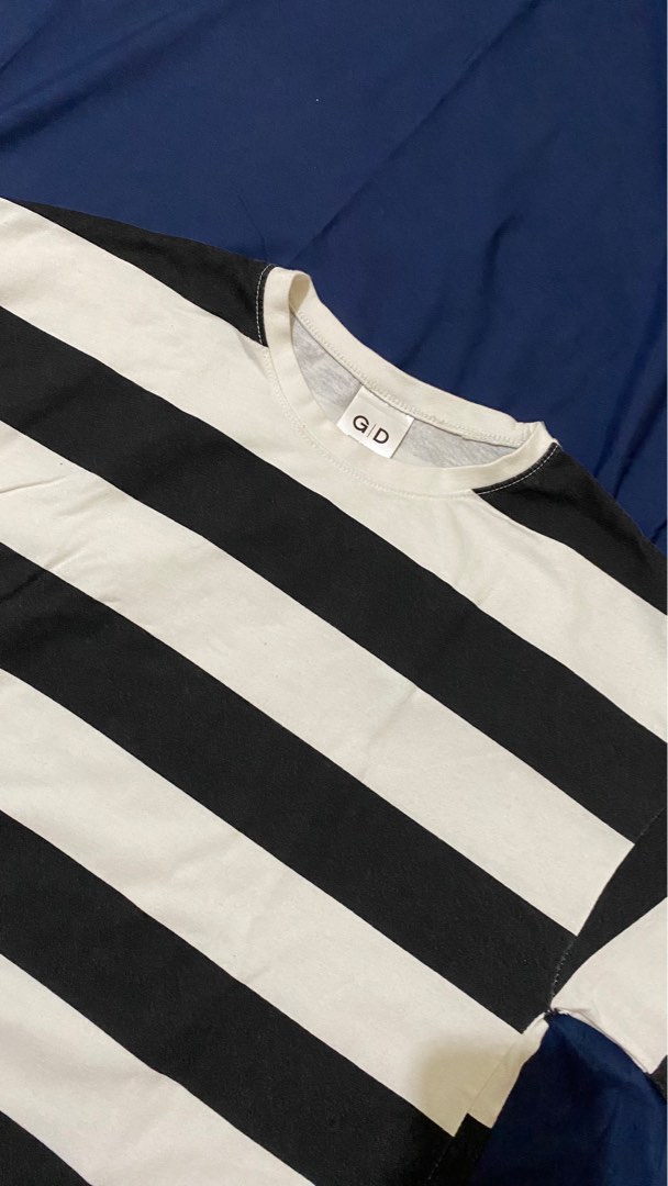 GD Oversized Striped Shirt, Men's Fashion, Tops & Sets, Tshirts & Polo ...