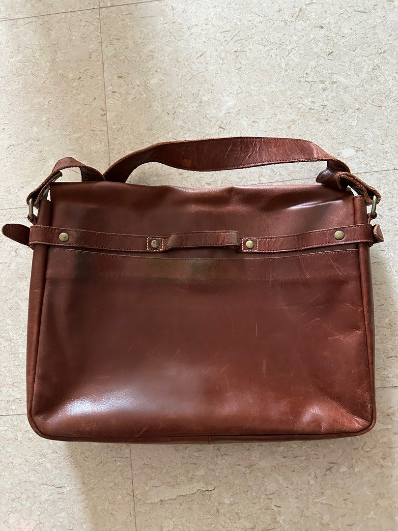 Genuine leather 2024 messenger shoulder bag