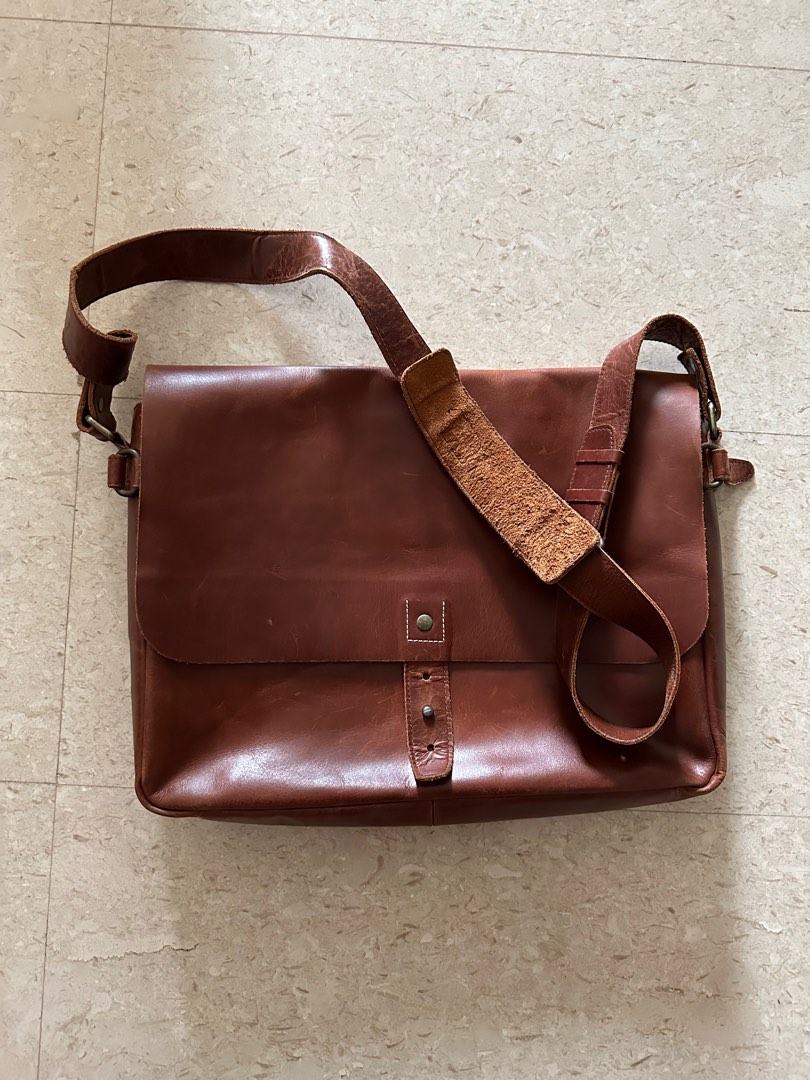 Genuine leather top computer bag