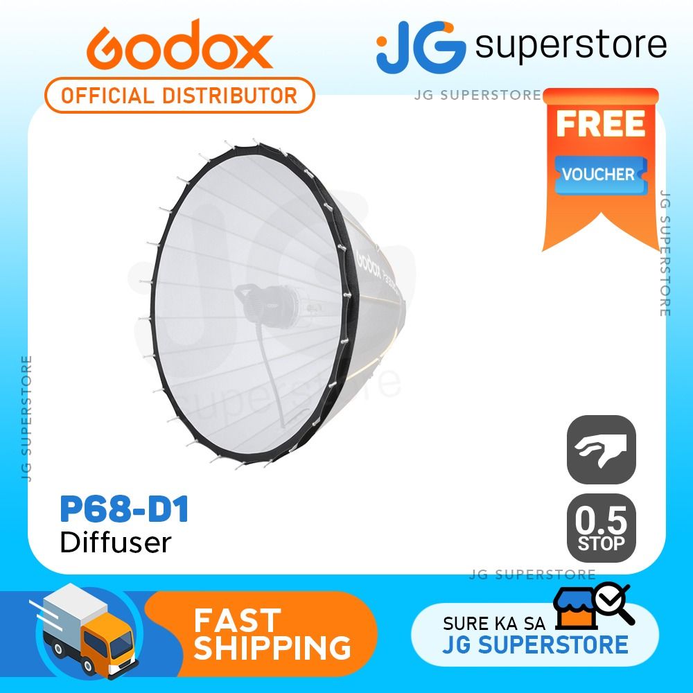 Godox P68 Diffuser (D1 / D2) 70cm Softbox for Parabolic 68 Reflector | JG Superstore (Category: Other Photography Accessories) located in San Juan City. Submitted by jg.superstore (Listing ID 1256300838, Image 2). Description: █ JG Superstore █ 【Trusted Seller Since 2011】 【We Accept Any Special Order】 【Dedicated Customer Service】 【📍 】3/F Annapolis Tower, 43 Annapolis St. Greenhills San Juan - Front of Unionbank (please confirm your order first) 